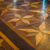 The wood floor is fitted together without glue or nails. O piso de madeira é feito sem o uso de cola ou pregos. : Amazonas, Brazil, Manaus, Opera House, Teatro Amazonas